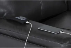 Buckley Grey Leather Dual Motor Lift Recliner With Power Headrest & USB -Living Room Furniture Shop 284071 grey leather lift detail 45