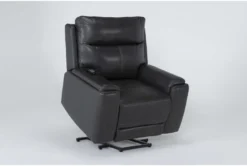 Buckley Grey Leather Dual Motor Lift Recliner With Power Headrest & USB -Living Room Furniture Shop 284071 grey leather lift side 19