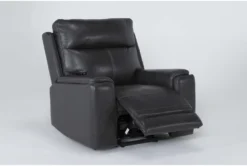 Buckley Grey Leather Dual Motor Lift Recliner With Power Headrest & USB -Living Room Furniture Shop 284071 grey leather lift side 20