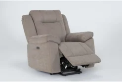 Maine Flint Power Lift Recliner With USB -Living Room Furniture Shop 284074 brown fabric lift side 19