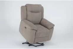 Maine Flint Power Lift Recliner With USB -Living Room Furniture Shop 284074 brown fabric lift side 20