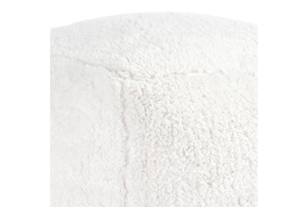 18X18 White Sherpa Cube Floor Pouf 3 18X18 White Sherpa Cube Floor Pouf - Image 3