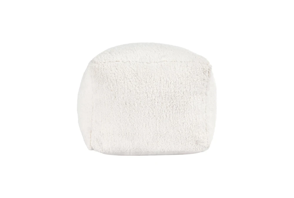 18X18 White Sherpa Cube Floor Pouf 2 18X18 White Sherpa Cube Floor Pouf - Image 2