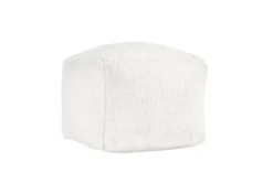 18X18 White Sherpa Cube Floor Pouf