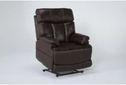 Clive Brown Power Lift Recliner With Power Headrest, Lumbar & USB -Living Room Furniture Shop 286171 brown fabric lift side 21
