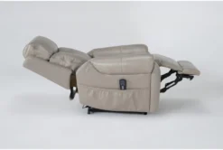 Carl Taupe Leather Power Lift Recliner With Power Headrest & Heat -Living Room Furniture Shop 286565 brown leather lift recline 23