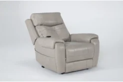 Carl Taupe Leather Power Lift Recliner With Power Headrest & Heat -Living Room Furniture Shop 286565 brown leather lift side 19