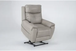 Carl Taupe Leather Power Lift Recliner With Power Headrest & Heat -Living Room Furniture Shop 286565 brown leather lift side 22