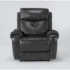 Carl Dark Grey Leather Power Lift Recliner With Power Headrest & Heat
