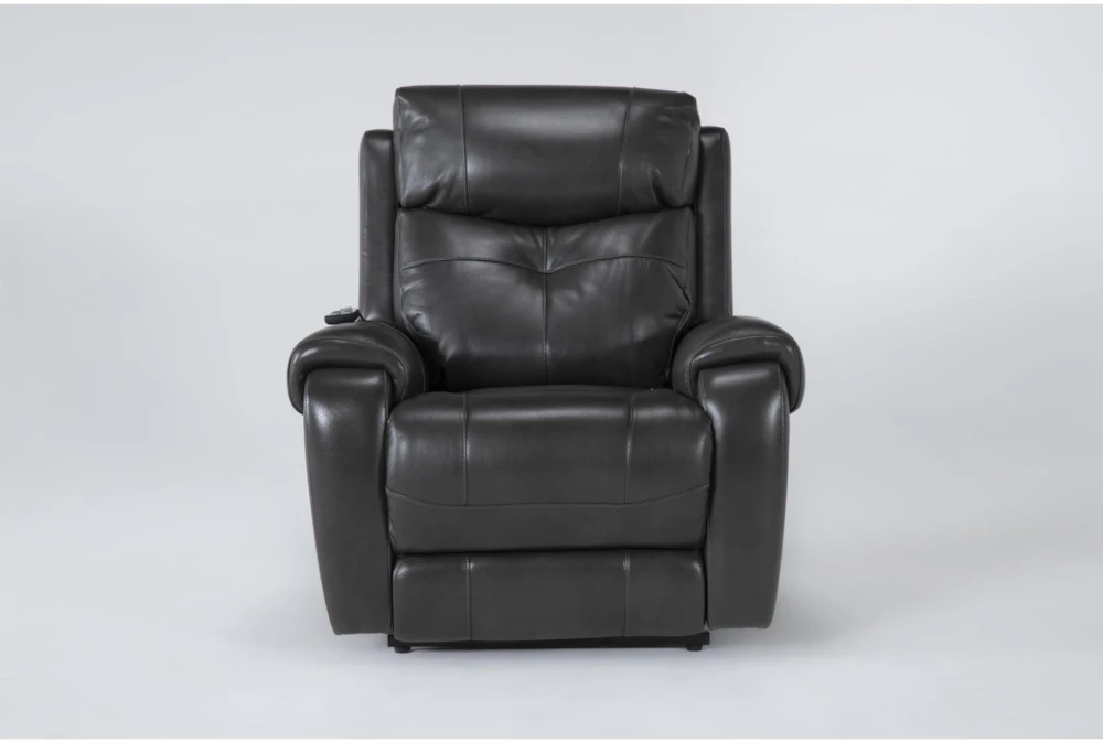 Carl Dark Grey Leather Power Lift Recliner With Power Headrest & Heat 1 Carl Dark Grey Leather Power Lift Recliner With Power Headrest & Heat