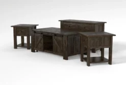 Grant 4 Piece Coffee Table Set -Living Room Furniture Shop 286605 grey wood coffee and end table set side 19