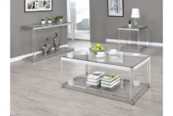 Giselle End Table -Living Room Furniture Shop 287451 silver glass end table room 85