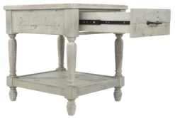 Shawnalore End Table -Living Room Furniture Shop 287970 white wood end table detail 44