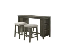 Churon 3 Piece Console Bar Set -Living Room Furniture Shop 291061 brown wood console bar detail 48