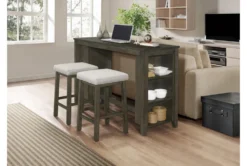 Churon 3 Piece Console Bar Set -Living Room Furniture Shop 291061 brown wood console bar room 85