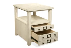 Salinger End Table -Living Room Furniture Shop 292625 white wood end table detail 44