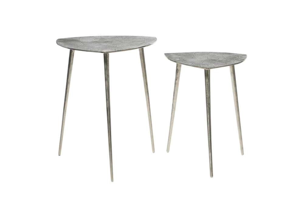 Grey Aluminum Accent Table Set Of 2 6 Grey Aluminum Accent Table Set Of 2 - Image 6