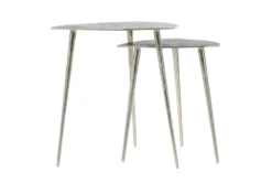 Grey Aluminum Accent Table Set Of 2 10 Grey Aluminum Accent Table Set Of 2 -Living Room Furniture Shop 293133 grey multi media accent table front 03