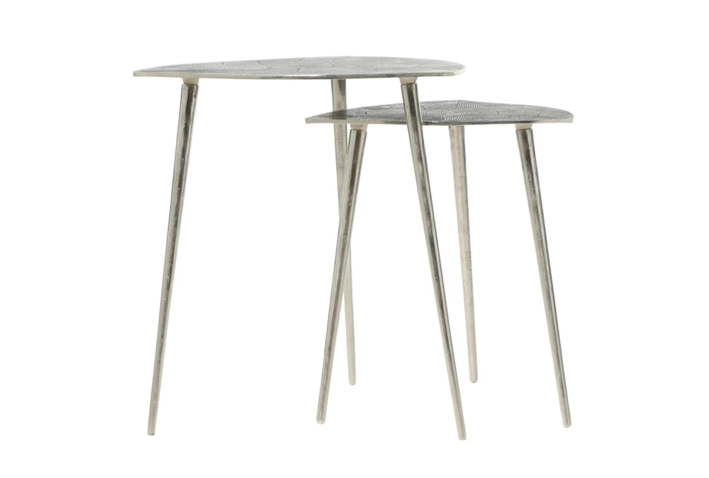 Grey Aluminum Accent Table Set Of 2 3 Grey Aluminum Accent Table Set Of 2 - Image 3