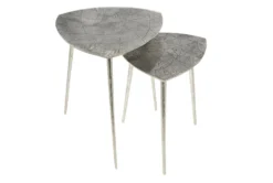 Grey Aluminum Accent Table Set Of 2 11 Grey Aluminum Accent Table Set Of 2 -Living Room Furniture Shop 293133 grey multi media accent table front 04