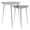 Grey Aluminum Accent Table Set Of 2