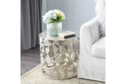 18X19 Silver Aluminum Coastal Accent Table 7 18X19 Silver Aluminum Coastal Accent Table -Living Room Furniture Shop 293157 silver metal accent table room 85