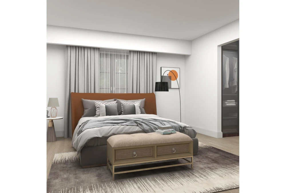 43X19 Beige Linen Storage Bench 7 43X19 Beige Linen Storage Bench - Image 7