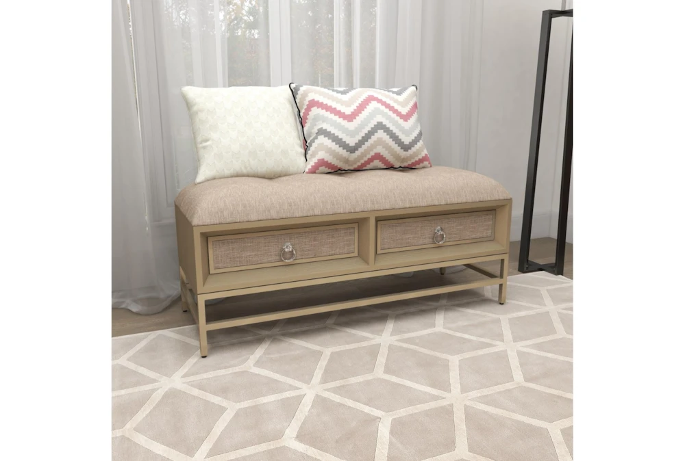 43X19 Beige Linen Storage Bench 13 43X19 Beige Linen Storage Bench - Image 13