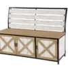 48X35 Brown Chinese Fir Wood Storage Bench
