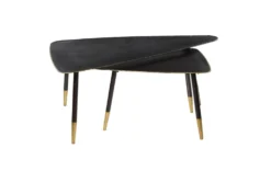Lulu 2 Piece Triangle Nesting Coffee Table Set -Living Room Furniture Shop 293326 black multi media accent table front 04