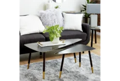 Lulu 2 Piece Triangle Nesting Coffee Table Set -Living Room Furniture Shop 293326 black multi media accent table room 85