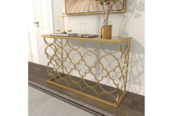 49X31 Gold Iron Console Table -Living Room Furniture Shop 293356 gold metal sofa table room 90
