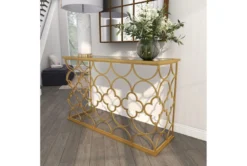 49X31 Gold Iron Console Table -Living Room Furniture Shop 293356 gold metal sofa table room 91