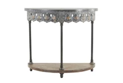 36X32 Grey Iron Console Table -Living Room Furniture Shop 293392 grey multi media sofa table front 03