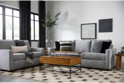 Mathers Oyster 64" Loveseat -Living Room Furniture Shop 294379 grey fabric loveseat room 62