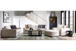 Mason 89" Fabric Sofa/Loveseat/Chair/Ottoman Set -Living Room Furniture Shop 294428 beige fabric living room set room 59