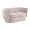 Lydia 63" Blush Velvet Settee