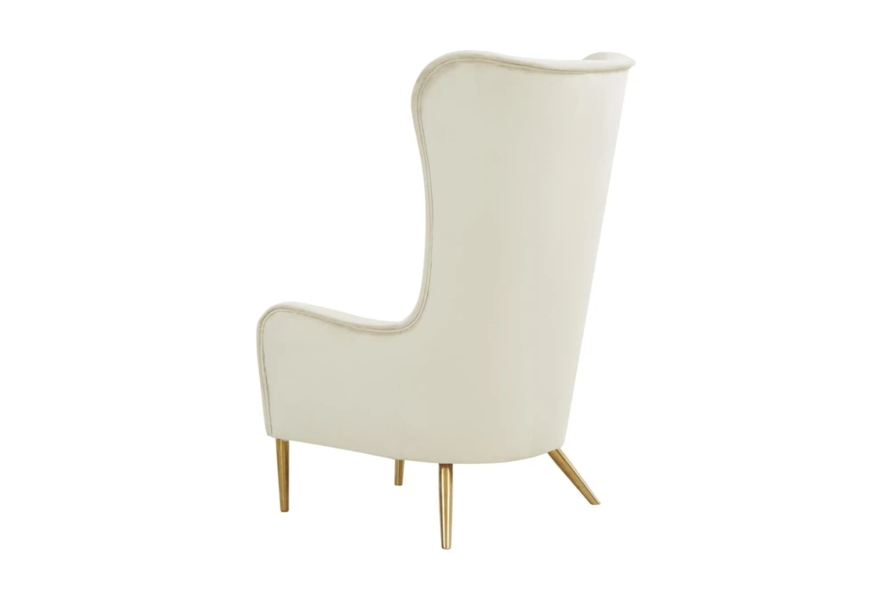 Macey Cream Velvet Wingback Accent Chair 6 Macey Cream Velvet Wingback Accent Chair - Image 6