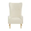 Macey Cream Velvet Wingback Accent Chair