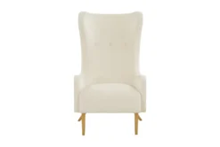 Macey Cream Velvet Wingback Accent Chair