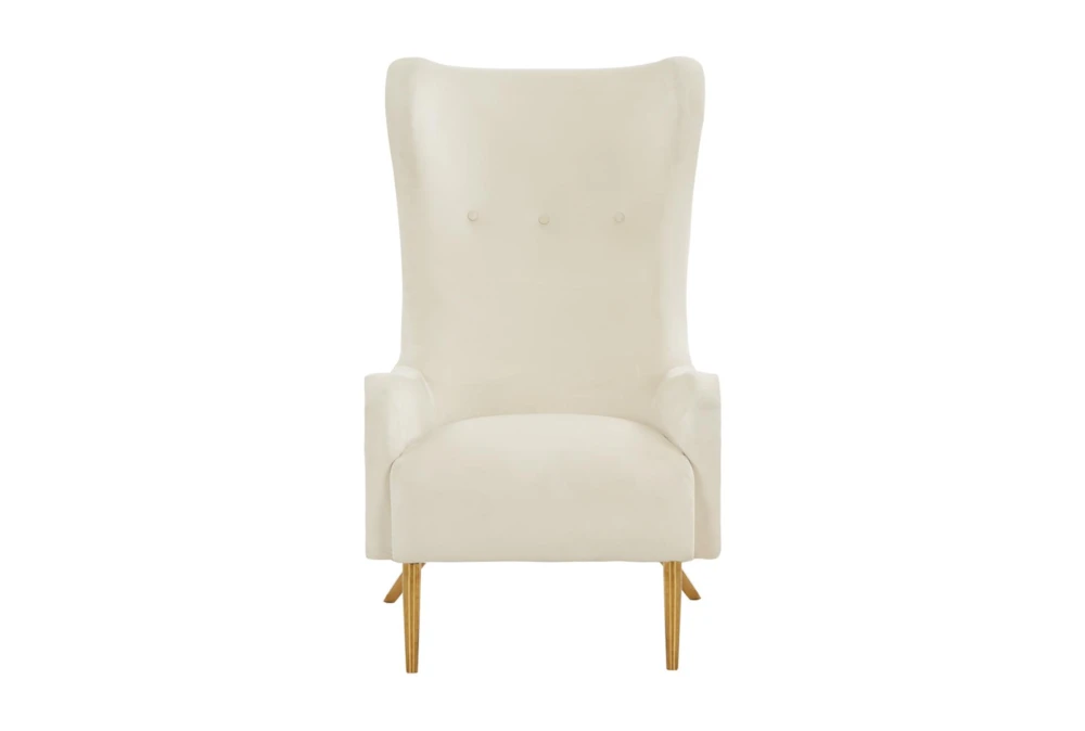 Macey Cream Velvet Wingback Accent Chair 1 Macey Cream Velvet Wingback Accent Chair