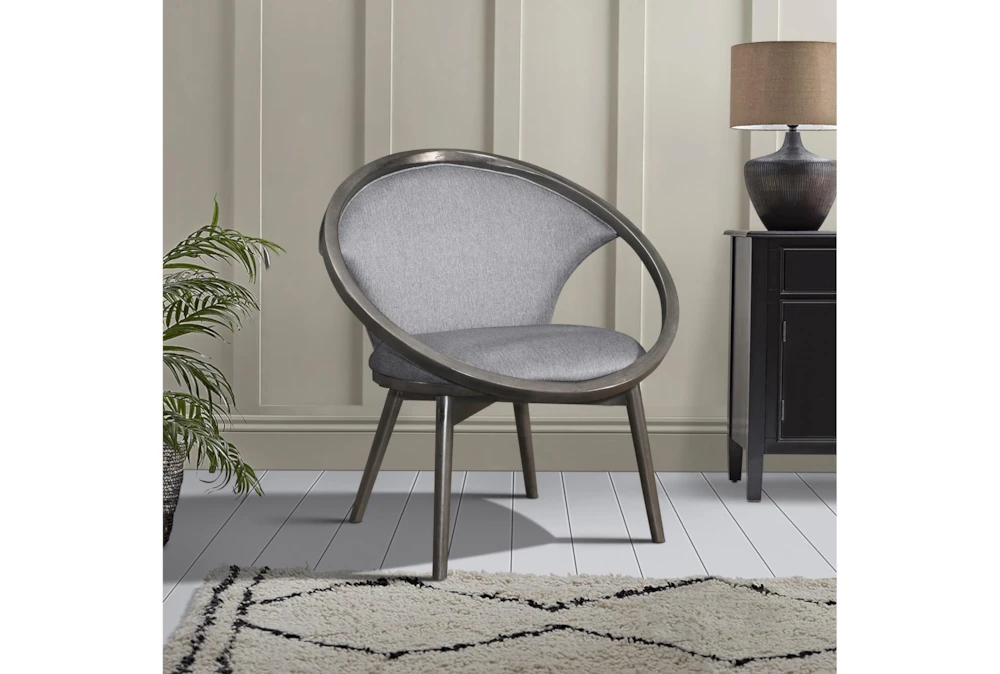 Orbit Grey Accent Chair With Grey Wood Frame 7 Orbit Grey Accent Chair With Grey Wood Frame - Image 7