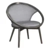 Orbit Grey Accent Chair With Grey Wood Frame