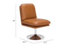 Tanner Brown Faux Leather Swivel Chair -Living Room Furniture Shop 296390 brown polyurethane accent chair detail 49