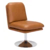 Tanner Brown Faux Leather Swivel Chair