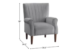 Abram Grey Accent Chair -Living Room Furniture Shop 296935 grey velvet accent chair detail 44