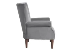 Abram Grey Accent Chair -Living Room Furniture Shop 296935 grey velvet accent chair side 14