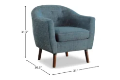 Heaton Blue Accent Chair -Living Room Furniture Shop 296938 blue fabric accent chair detail 44