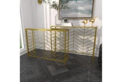 Gold Iron Console Table Set Of 2 -Living Room Furniture Shop 296946 gold metal sofa table room 88