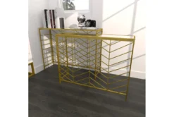 Gold Iron Console Table Set Of 2 -Living Room Furniture Shop 296946 gold metal sofa table room 89